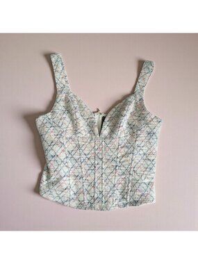 VICi Cream Embroidered Corset Tank Top Size XL